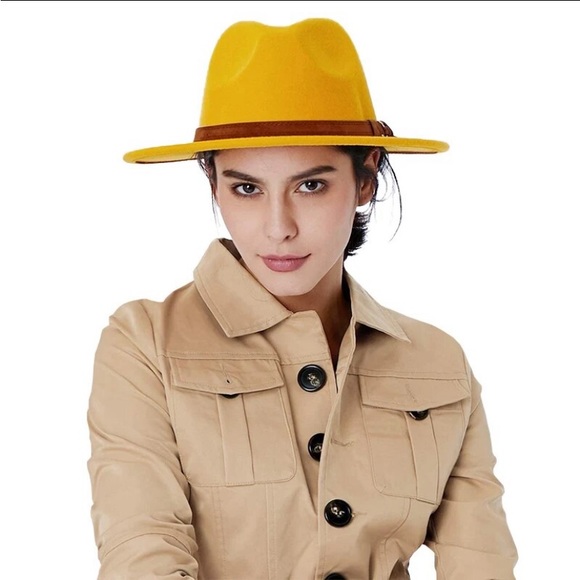 Fedora Khaki Hat Unisex Classy Chic Men Women Buckle Strap - Picture 4 of 10